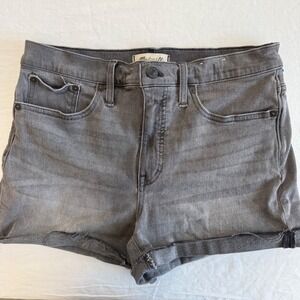 Madewell High Rise Denim Shorts Womens Size 28 Gray Wash‎ Cutoff Jean